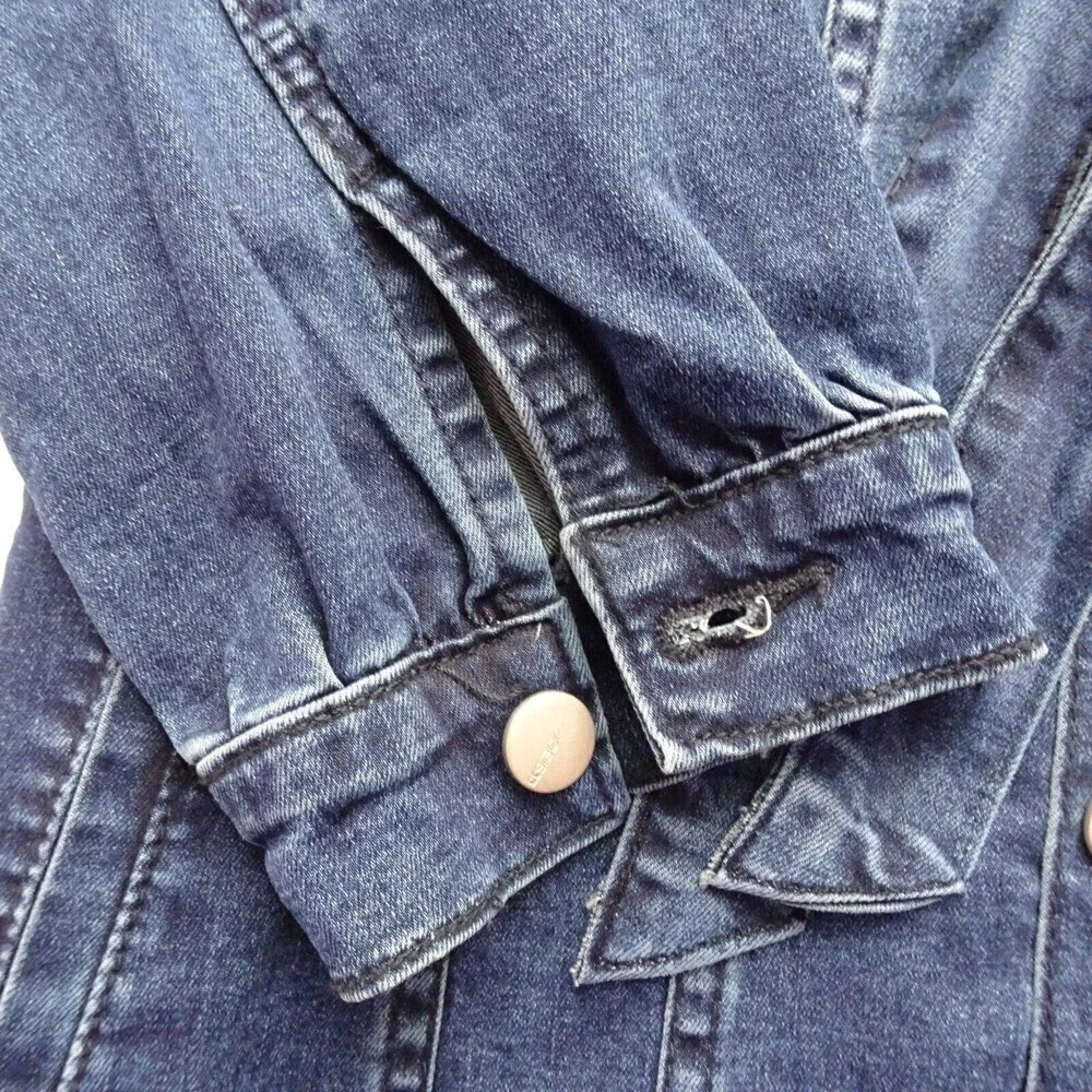 Joe's Jeans Girl's Blake Denim Dress Belted Dark Wash Button Long Sleeves XL/16
